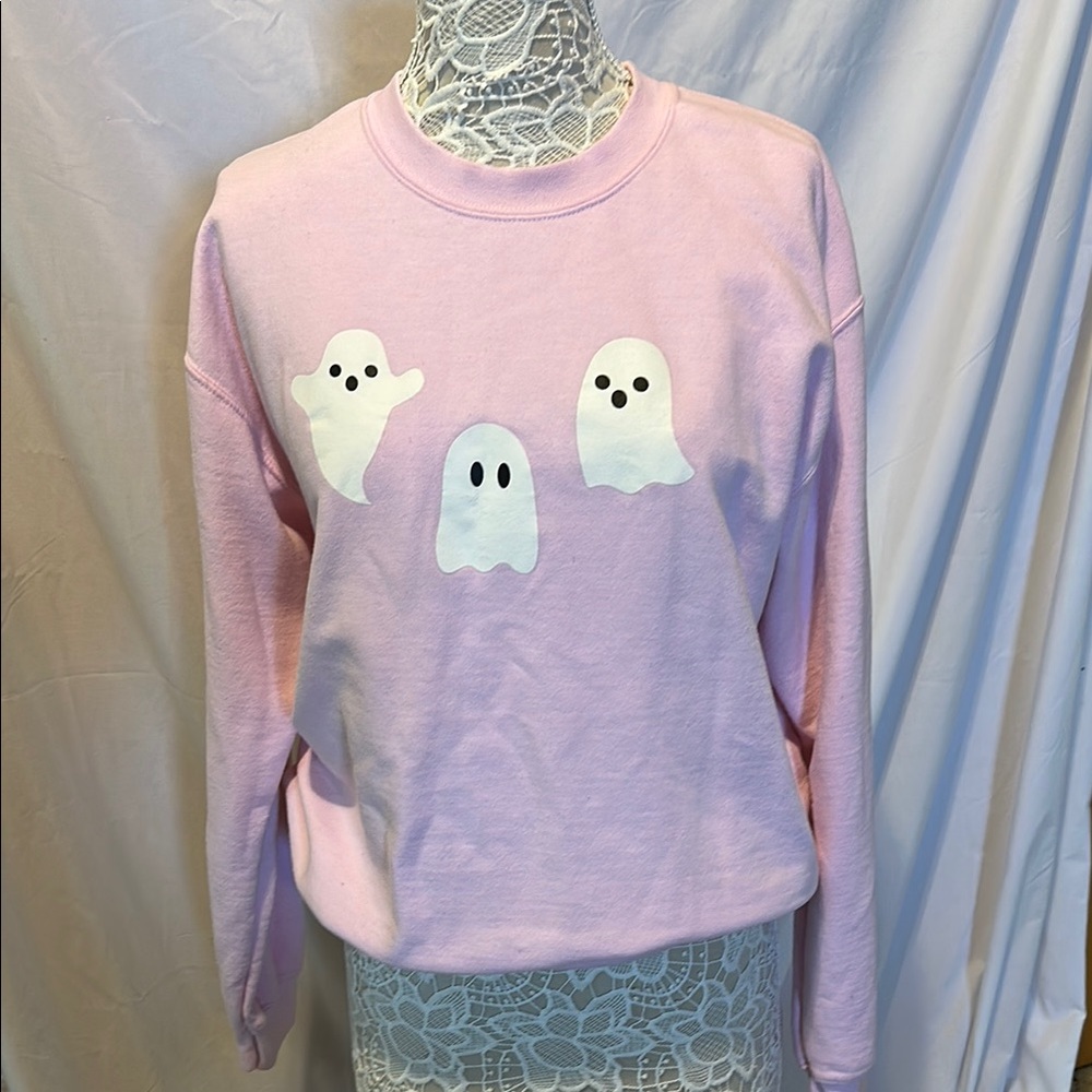Brooklyn and Bailey Gildan Pink Ghost Crewneck